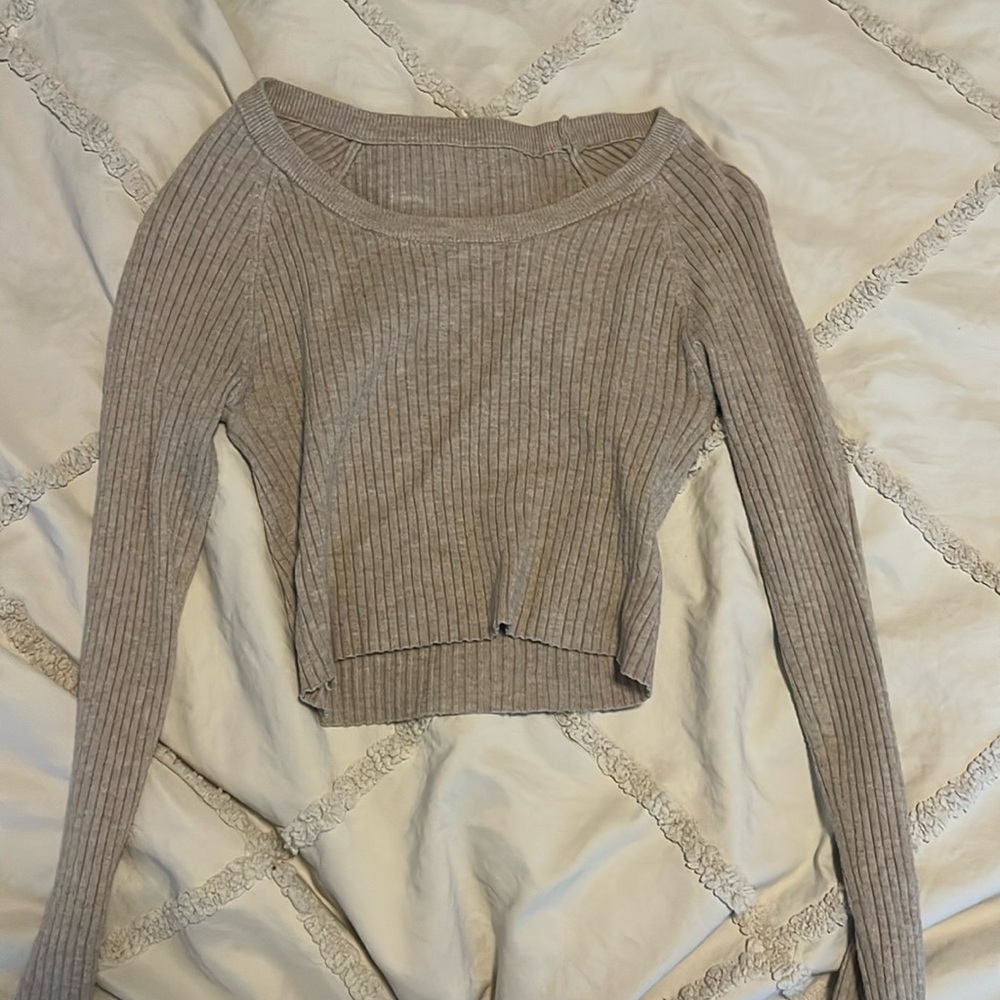 Beige long sleeve top